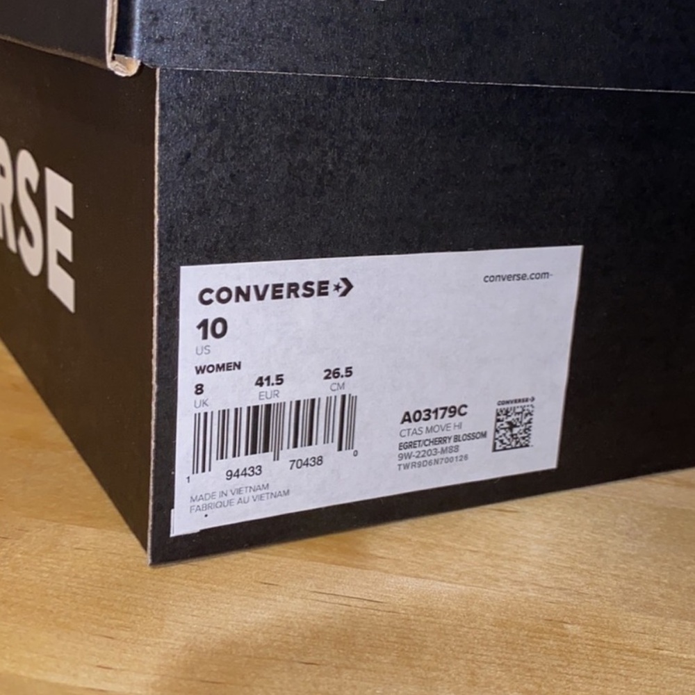 converse egret cream platform sneaker shoe peaches off white new size 10 - Picture 3 of 4